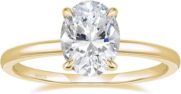 3CT 925 Sterling Silver Engagement Ring Solitaire Ring Women's Wedding Ring