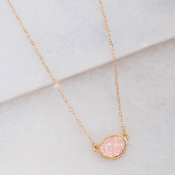 Art Deco Necklace Crystal Pendant Necklace for Women with Sparkling Oval Stone - Gold, Silver or Rose Gold Chain - 图片 3
