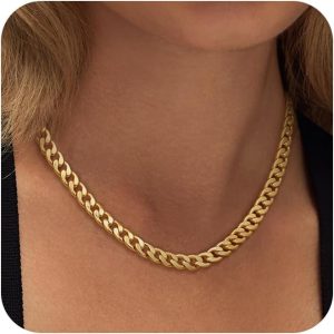 Women's boutique necklace Cuban chain paper clip chain necklace buckle