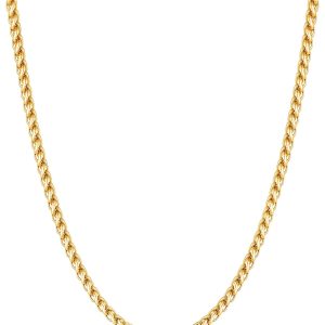 Metal necklace. 2/2.5/3/4/5mm gold stainless steel necklace, suitable for men and women, 16-28 inches. Father's Day gift for dad