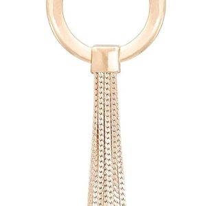 Y-Shaped Lariat Necklace Long Chain Tassel Round Pendant Necklace