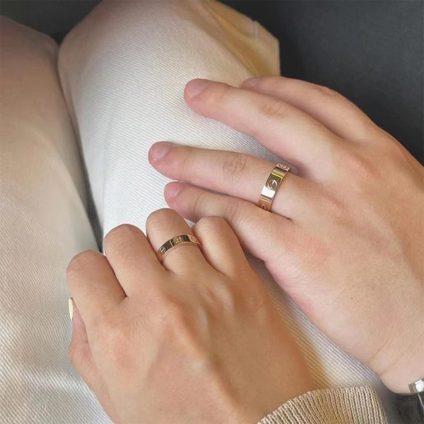 Fine rings, love rings, titanium steel 18K gold jewelry, unisex adult wedding birthday gifts, best anniversary gifts - 图片 4