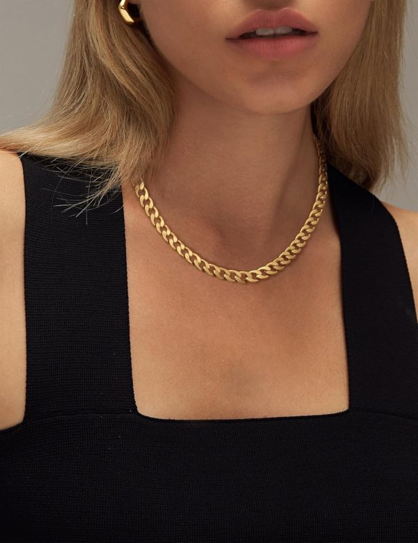 Women's boutique necklace Cuban chain paper clip chain necklace buckle - 图片 2