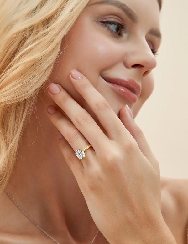 3CT 925 Sterling Silver Engagement Ring Solitaire Ring Women's Wedding Ring - 图片 6