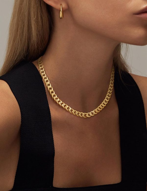 Women's boutique necklace Cuban chain paper clip chain necklace buckle - 图片 4